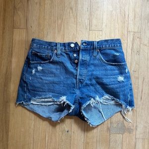 Levi’s 501 dark denim jean shorts